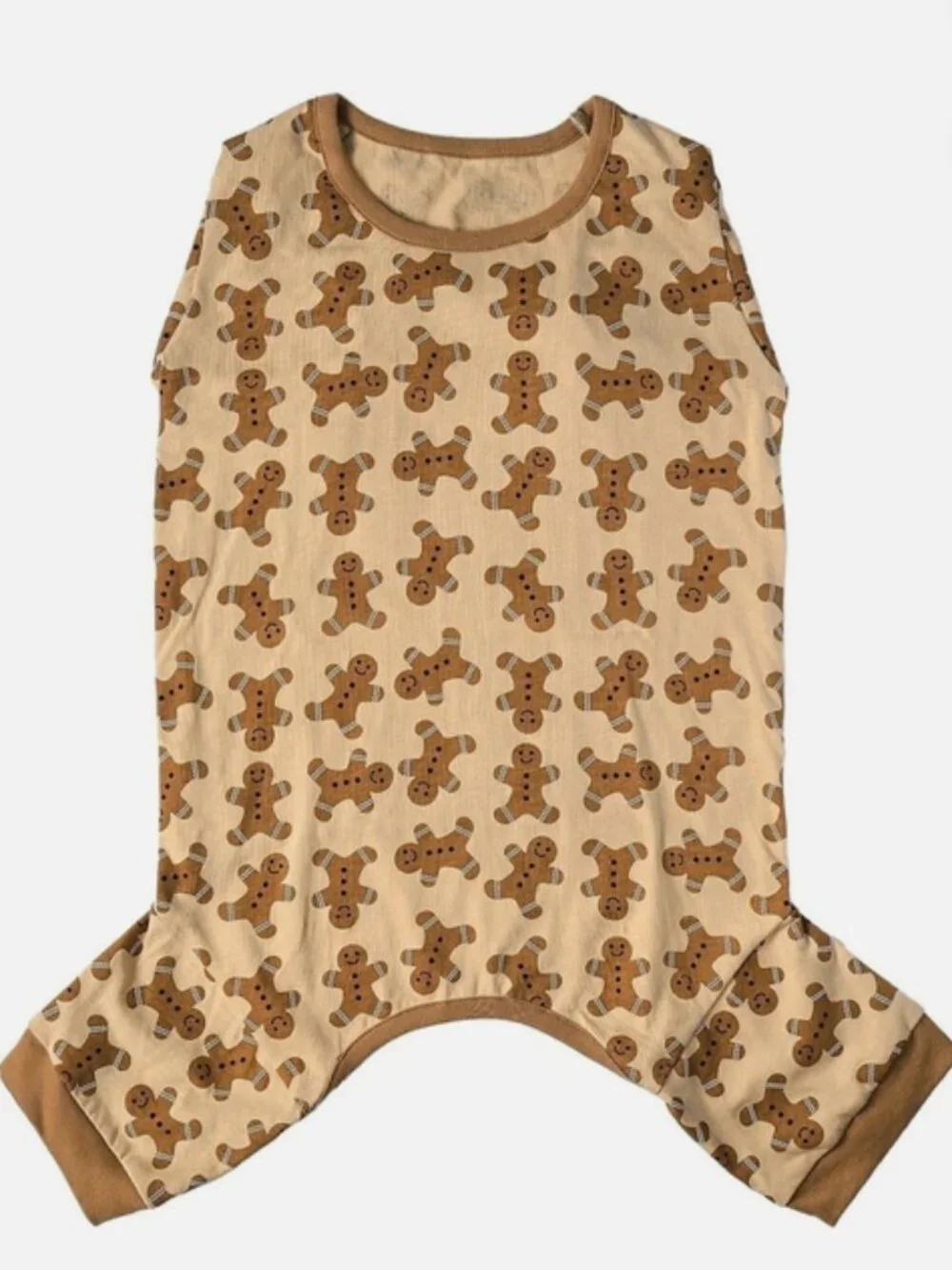 NWOT ~ Vibrant Life Gingerbread Man Pet Pajamas, Small - Beige